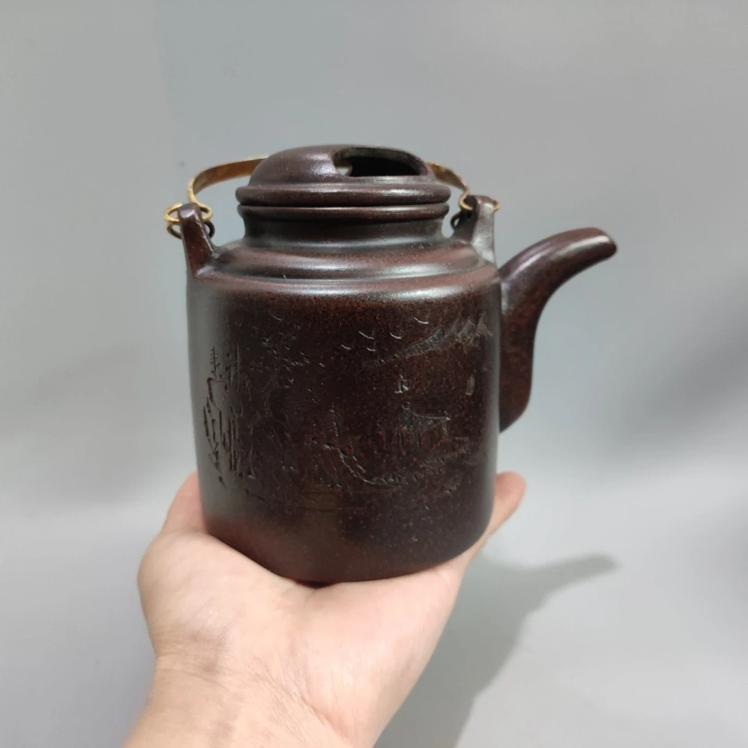 原矿红泥顾景舟制壶范增刻画家用收藏茶壶紫砂紫砂壶