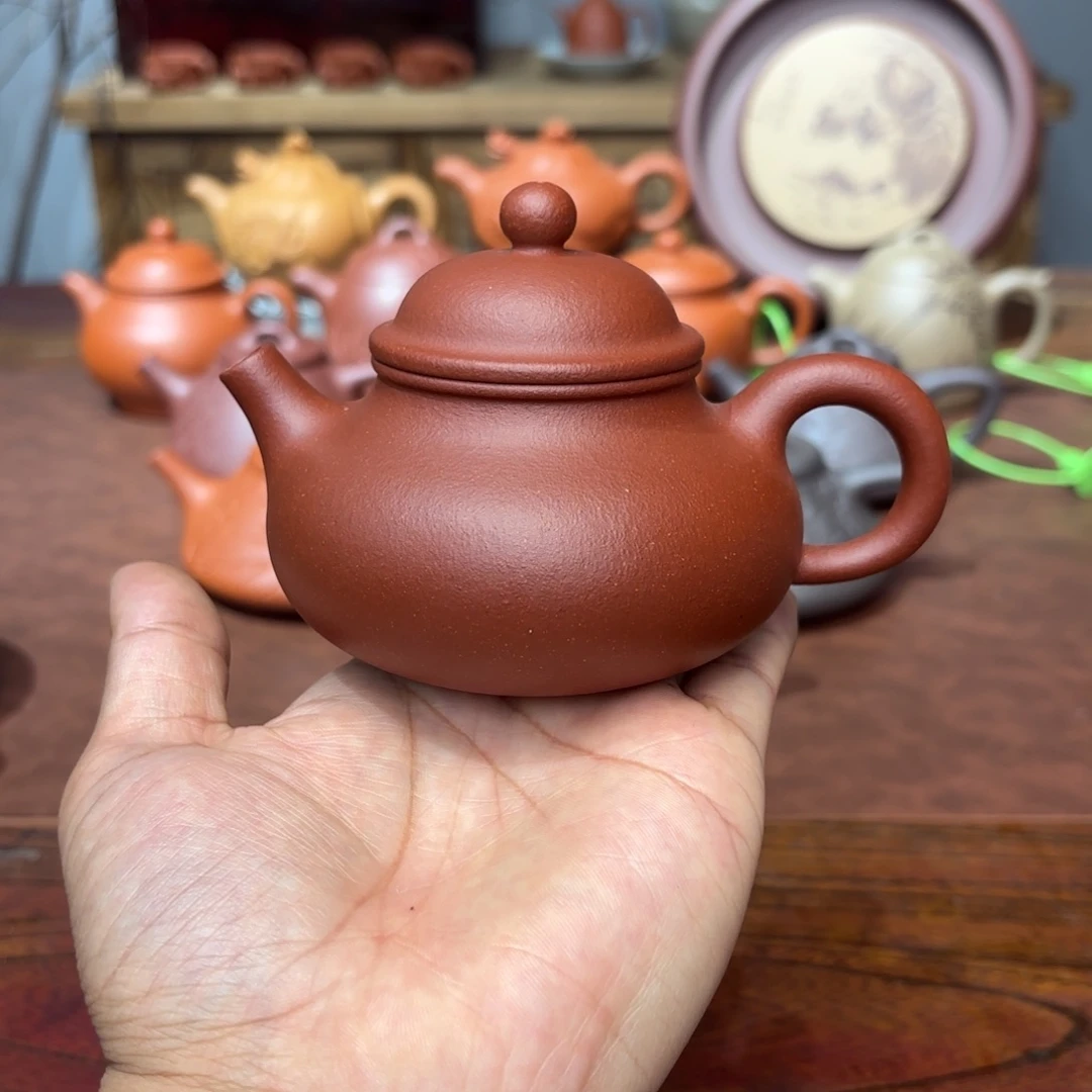 茶壶紫砂容天200毫升红降坡