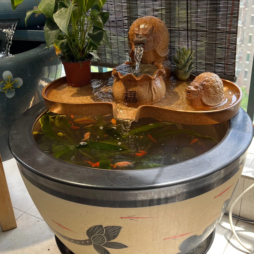 成套瀑布流水53、63、73直径缸生态古法养鱼