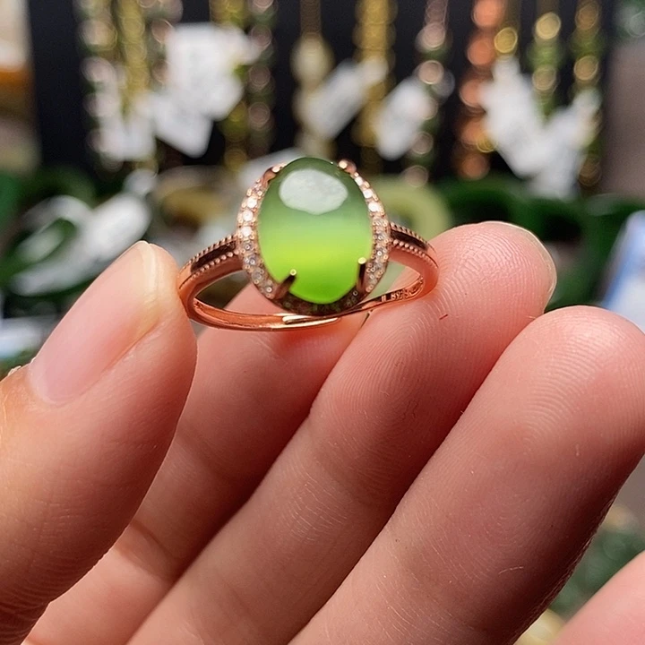 和田玉银S925镶嵌戒指