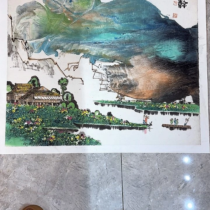 国画宁***＿到部队好好干张伯金泼彩山水