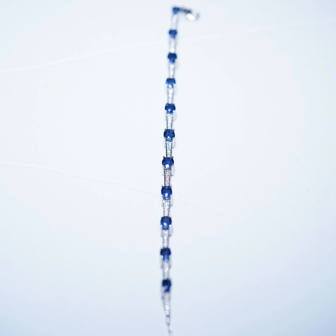 JSLBS0229-蓝宝石手链-单颗约25分-天然老烧蓝宝石S925银