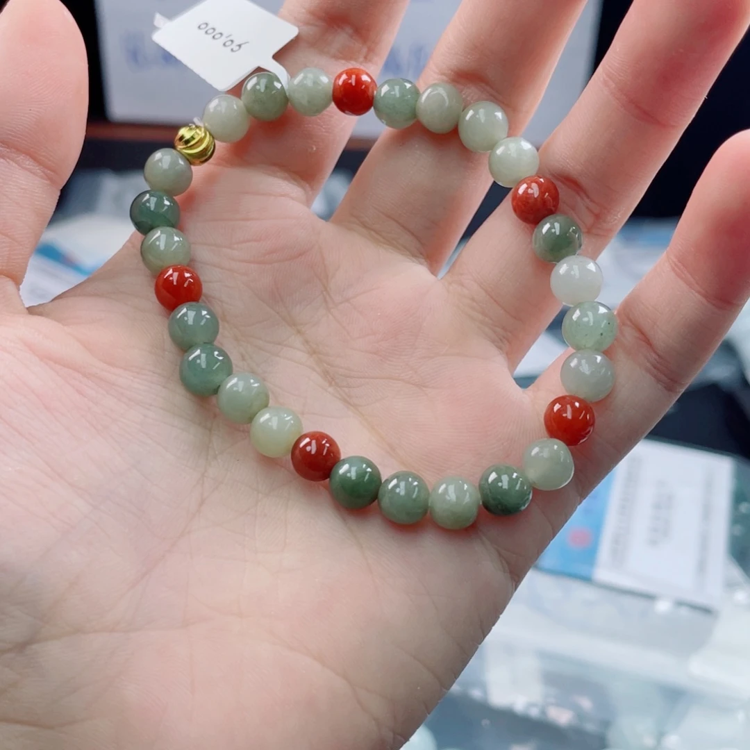 未镶嵌戒指翡翠珠串6.9