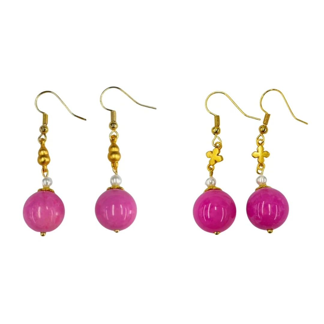 精美樱花粉舒俱玛瑙耳饰赠礼盒（多样性发一件） A28-390