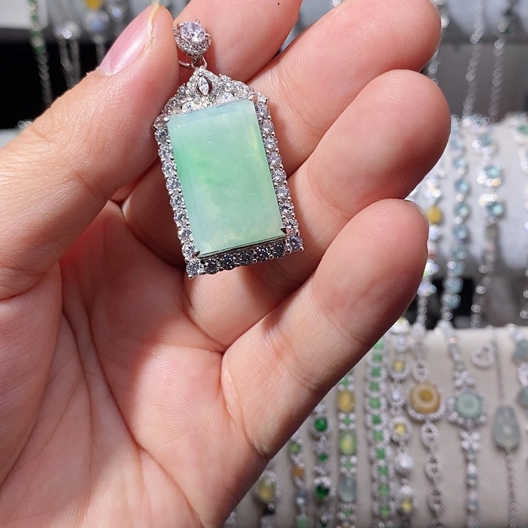 翡翠银S925镶嵌颈饰