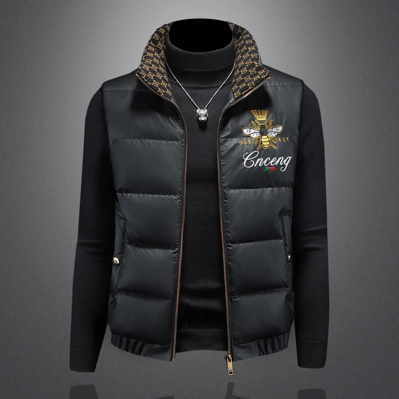 2025冬季新款高品质90%白鸭绒羽绒马甲短款外穿青年修身加厚百搭