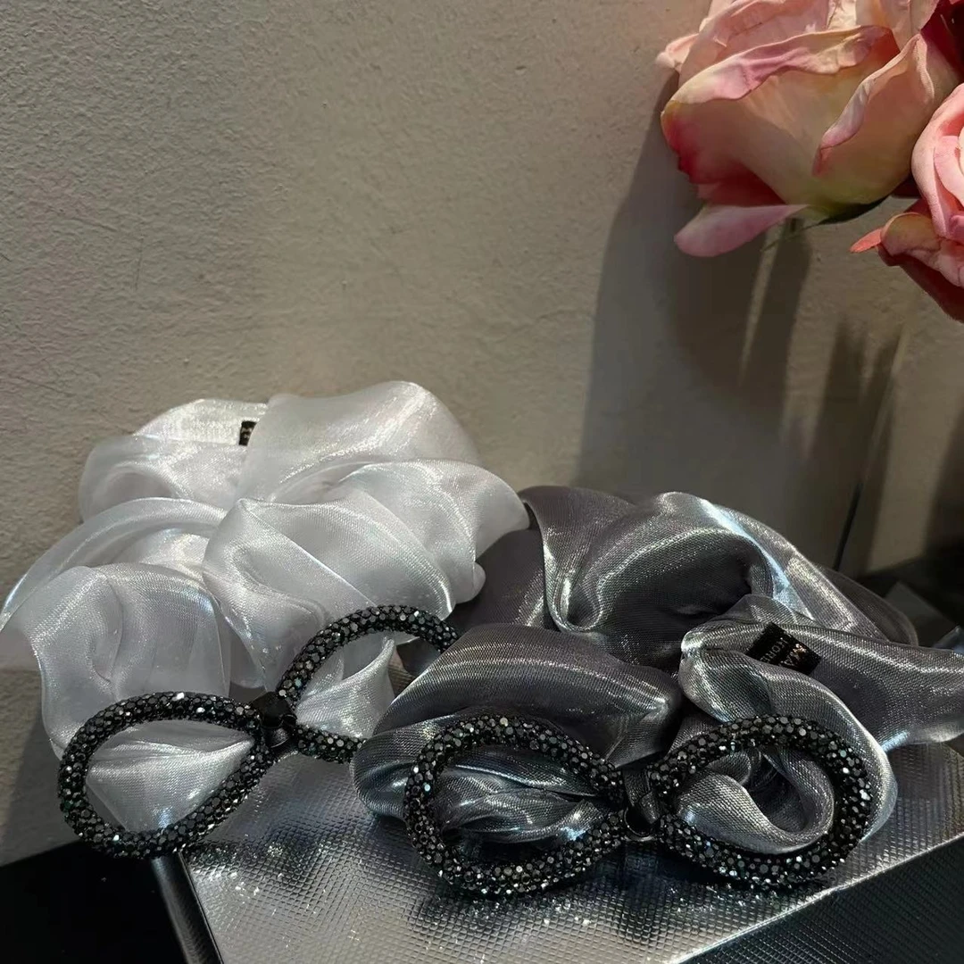 精致闪闪薄纱蝴蝶结发圈T514