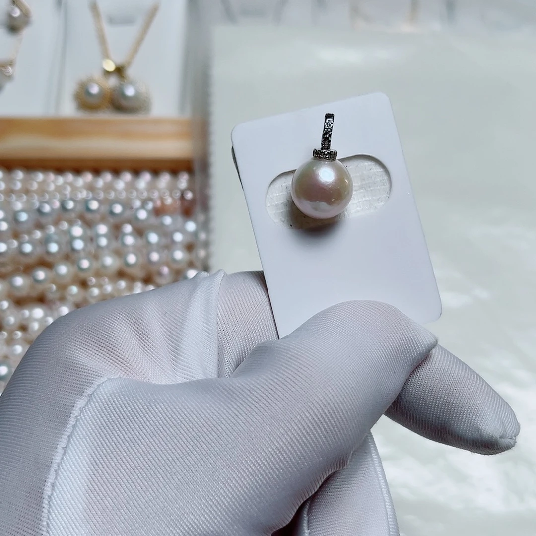 银S925镶嵌淡水珍珠耳饰