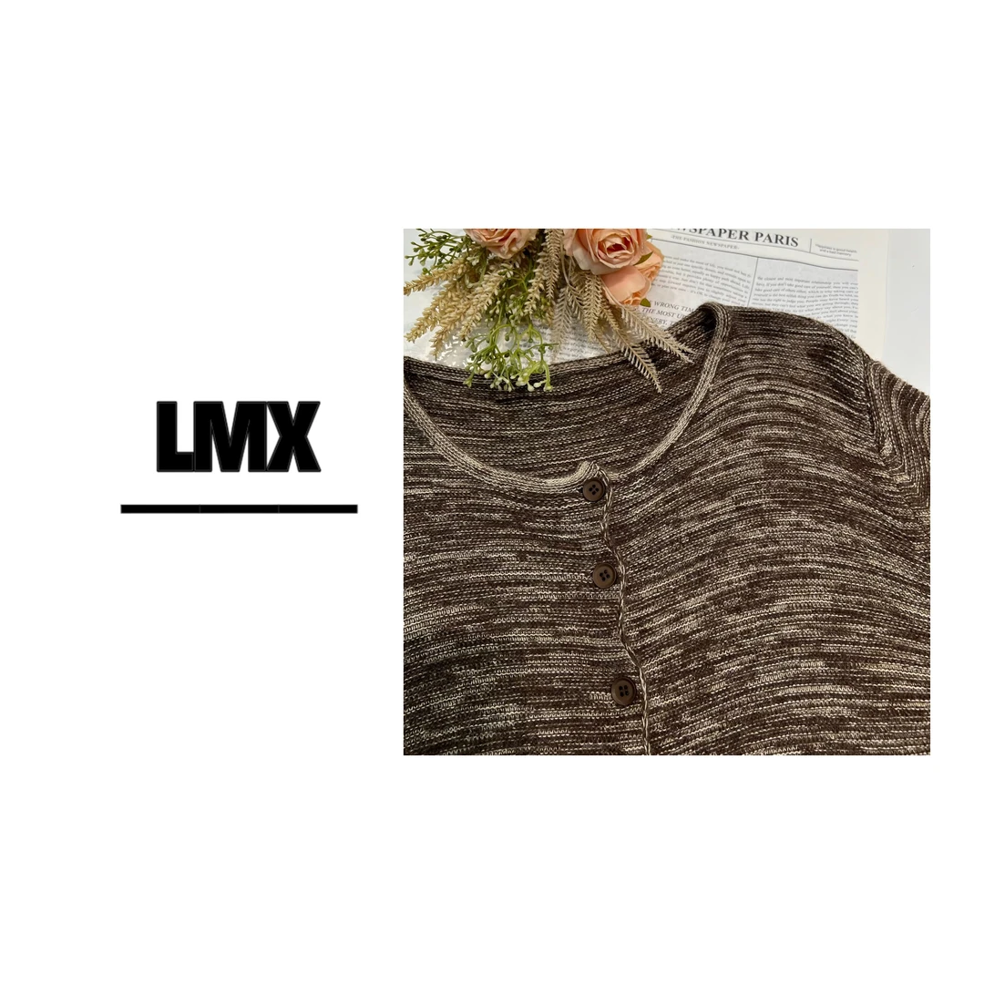 LMXPPJ【小众复古毛衣】2024春季韩版慵懒风气质休闲针织开衫82059