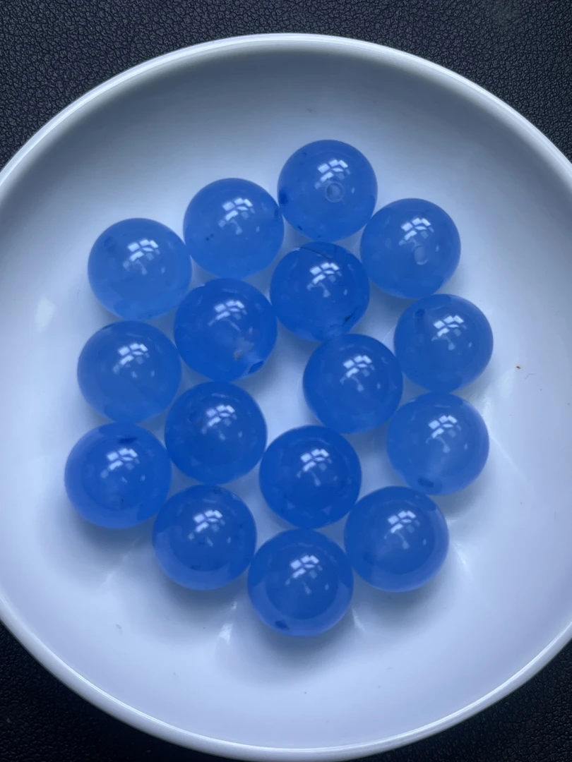 天然珠宝玉石 海蓝宝散珠Y2065 14MM 7颗（赠弹力绳）