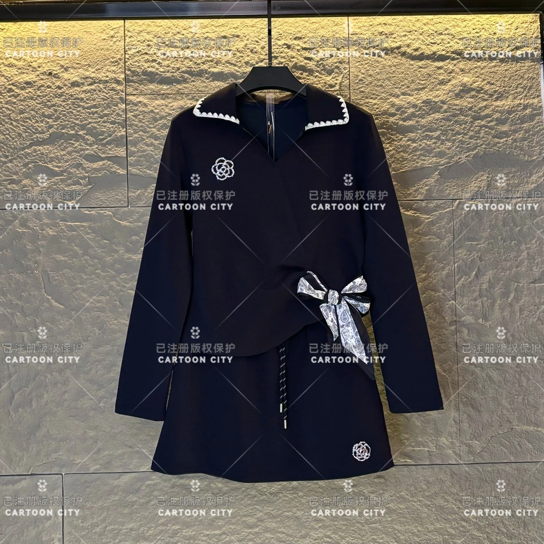 LLVD-B73秋季新品丨<减龄系列>长袖卫衣翻领重工套装两件套