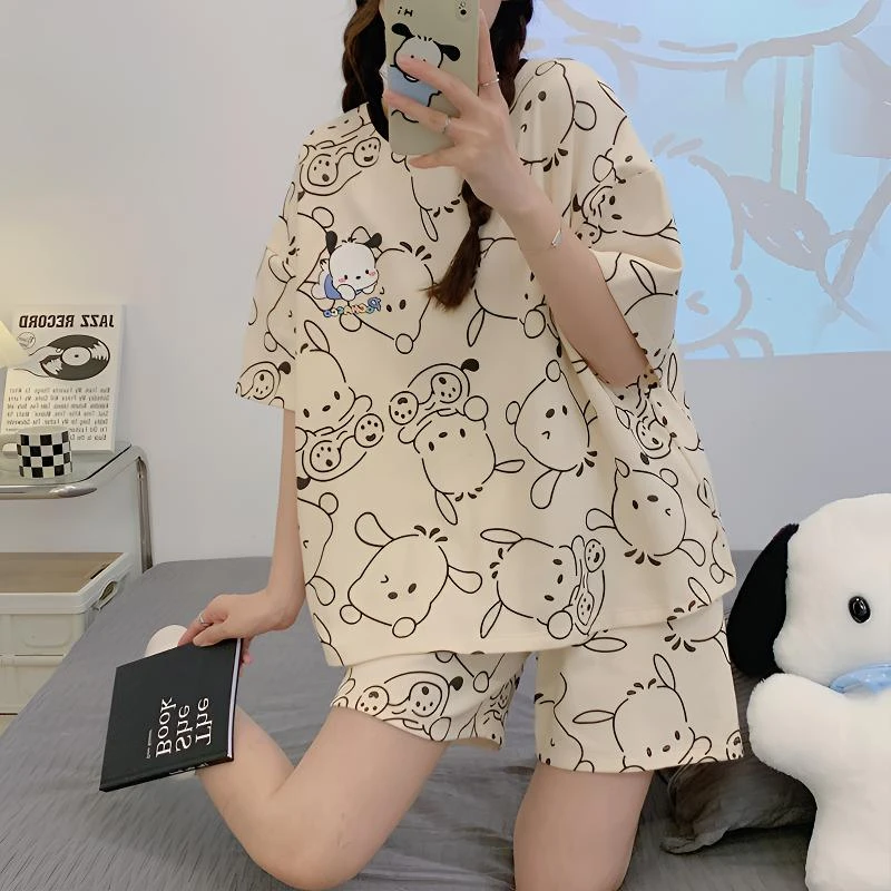 夏季睡衣女款爆款2025新款可外出夏天短袖短裤学生网红家居服套装