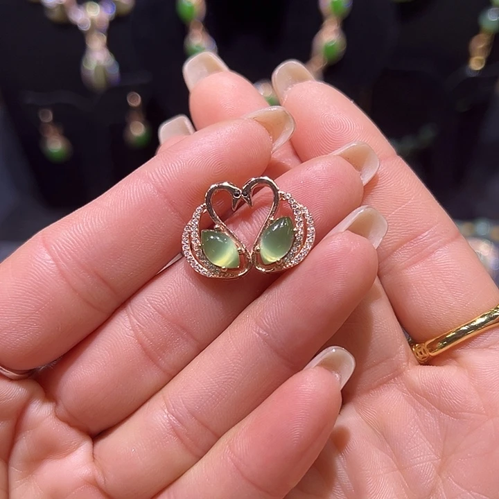 和田玉银S925镶嵌颈饰