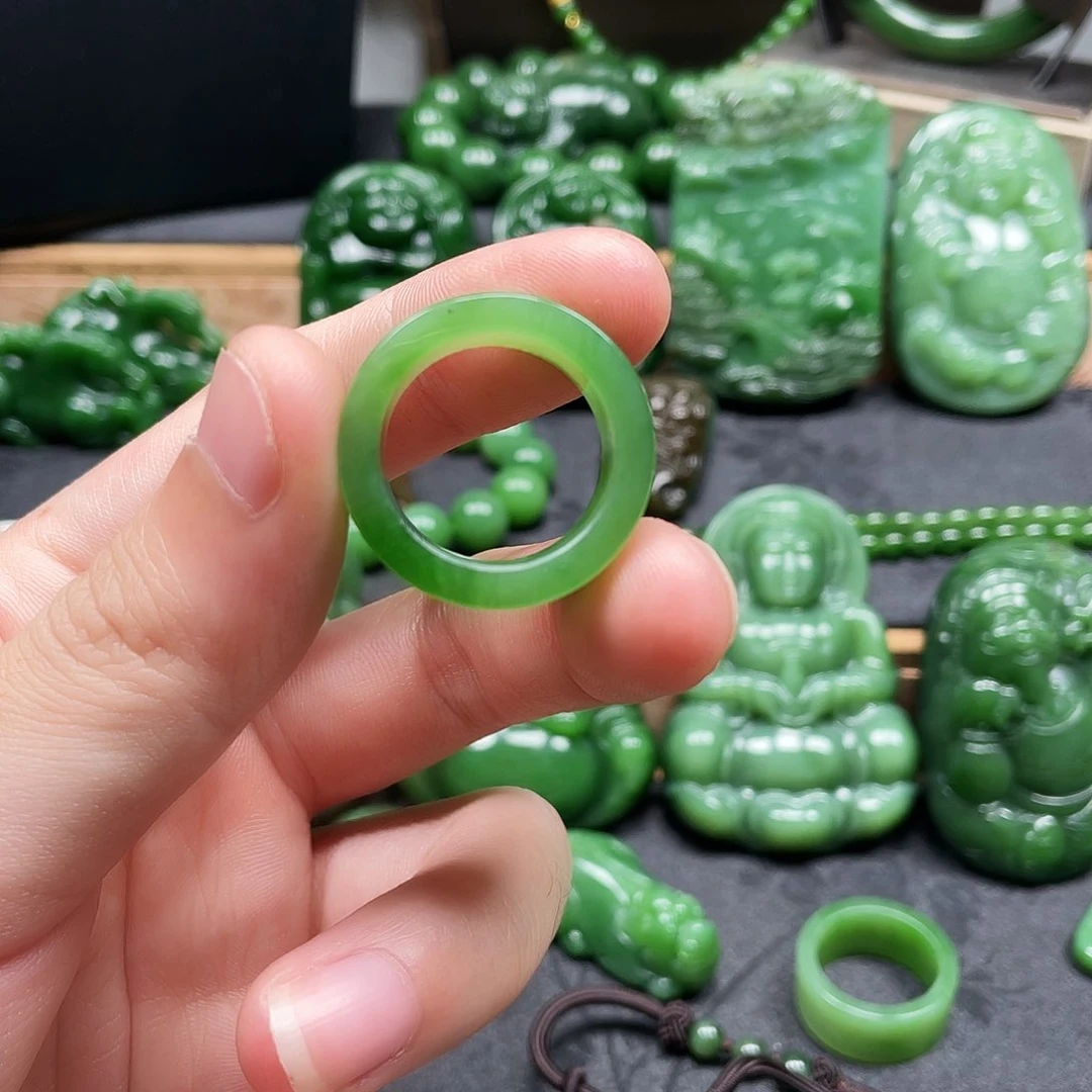 和田玉（碧玉）戒圈未镶嵌木*哥