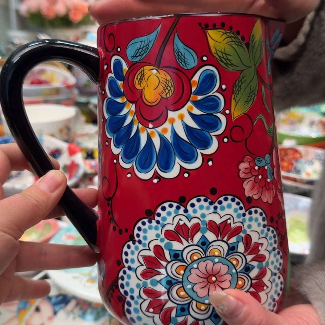 陶瓷外贸红奥克凉水壶1只