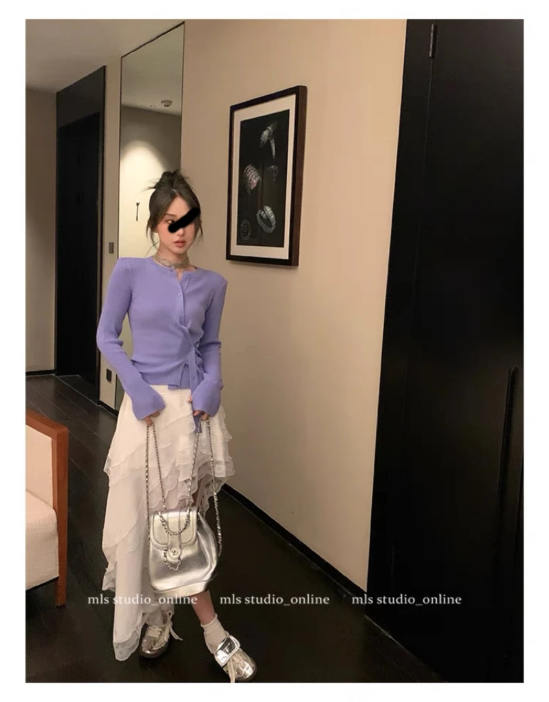 Msl法式蛋糕不规则长裙