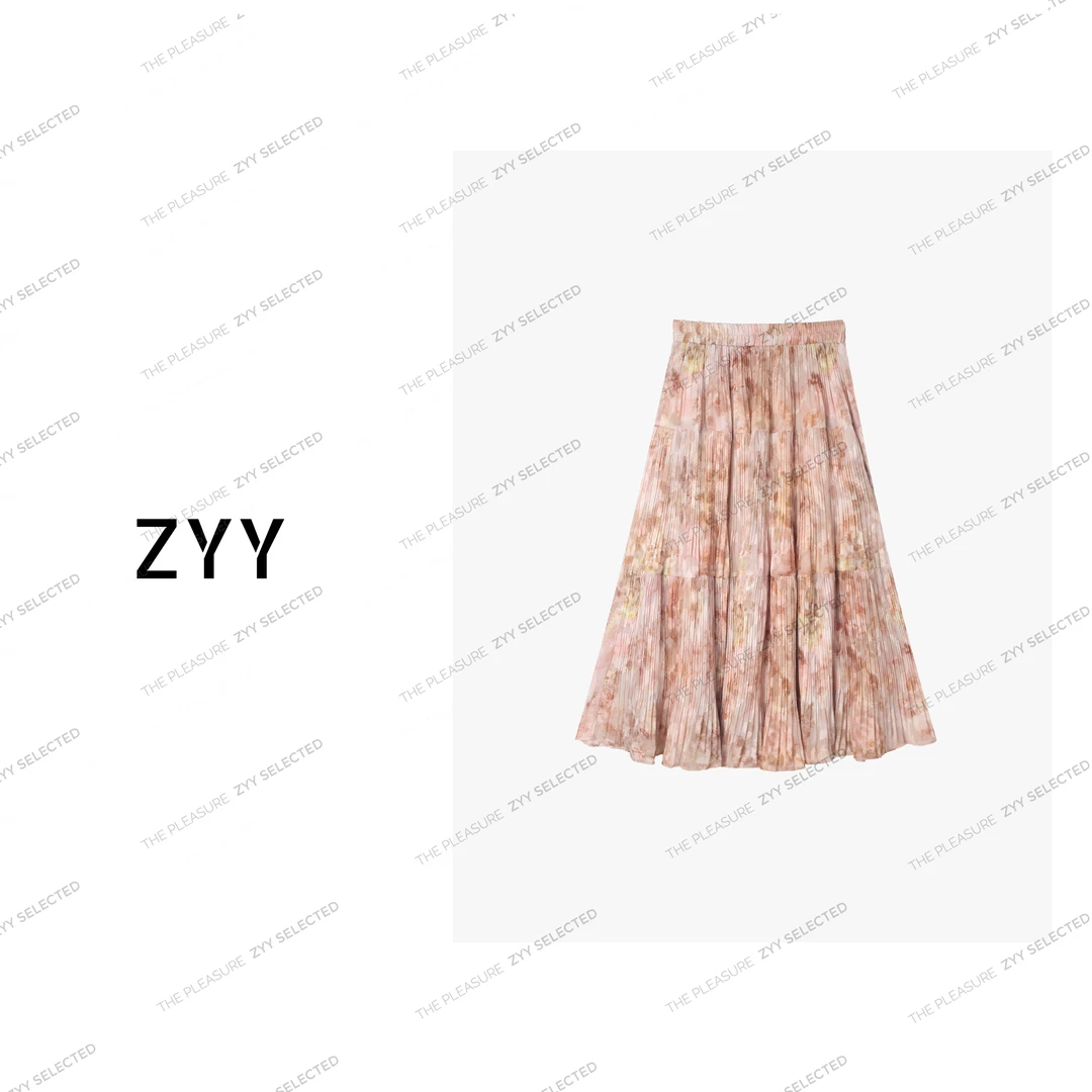 ZYY【一见倾心】2025S/S新品剪花压皱蛋糕式半身裙女X25XBSQD01510