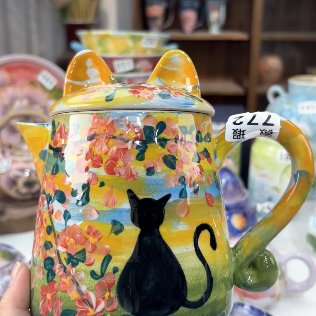 景德镇手绘高温釉下彩陶瓷茶具