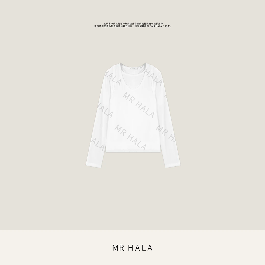 MRHALA海富精织双纬棉纱真两件层次长袖上衣女 LT55023/LT55022