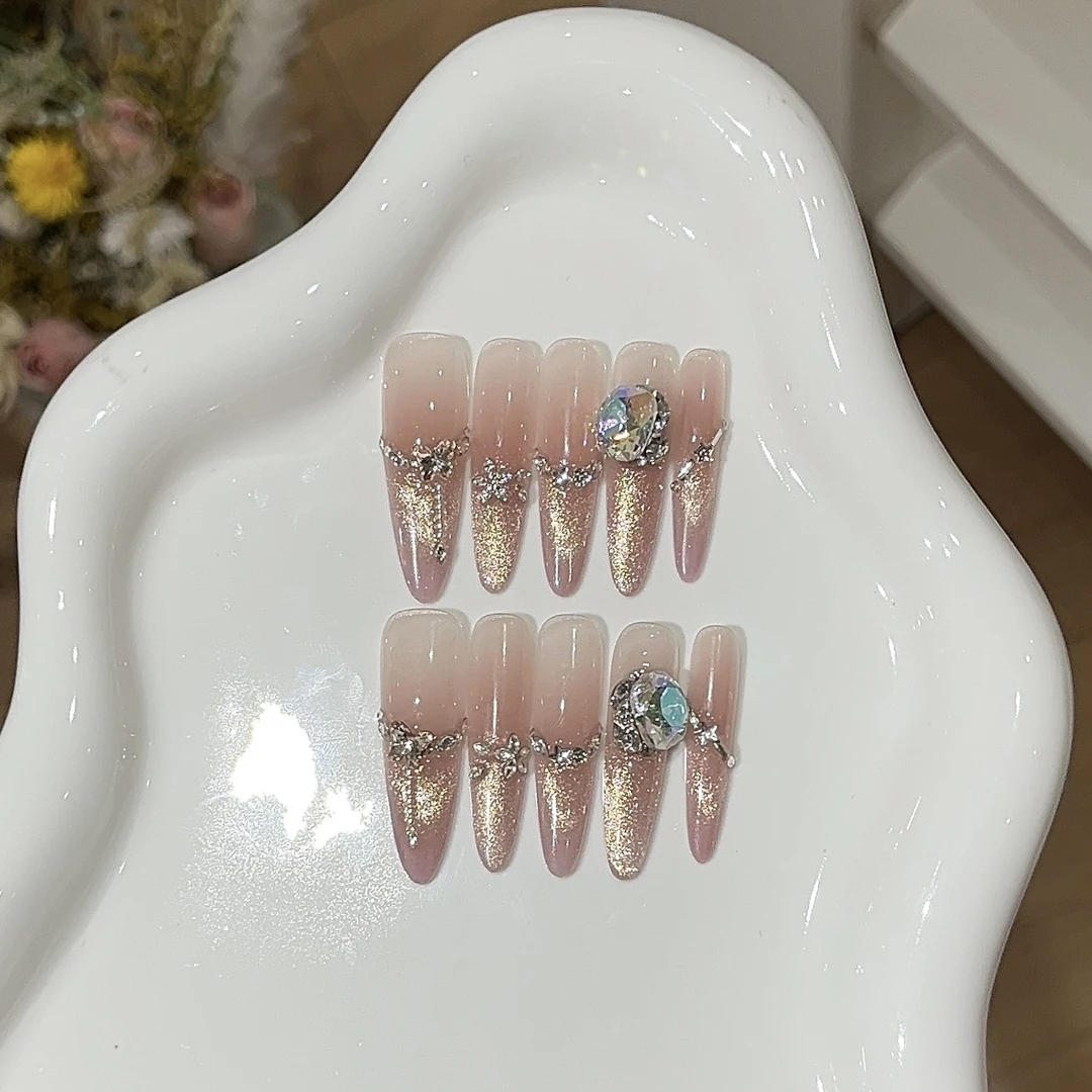 【相思月光】一只猫·春日温柔系显白爆闪猫眼气质设计感手工穿戴甲