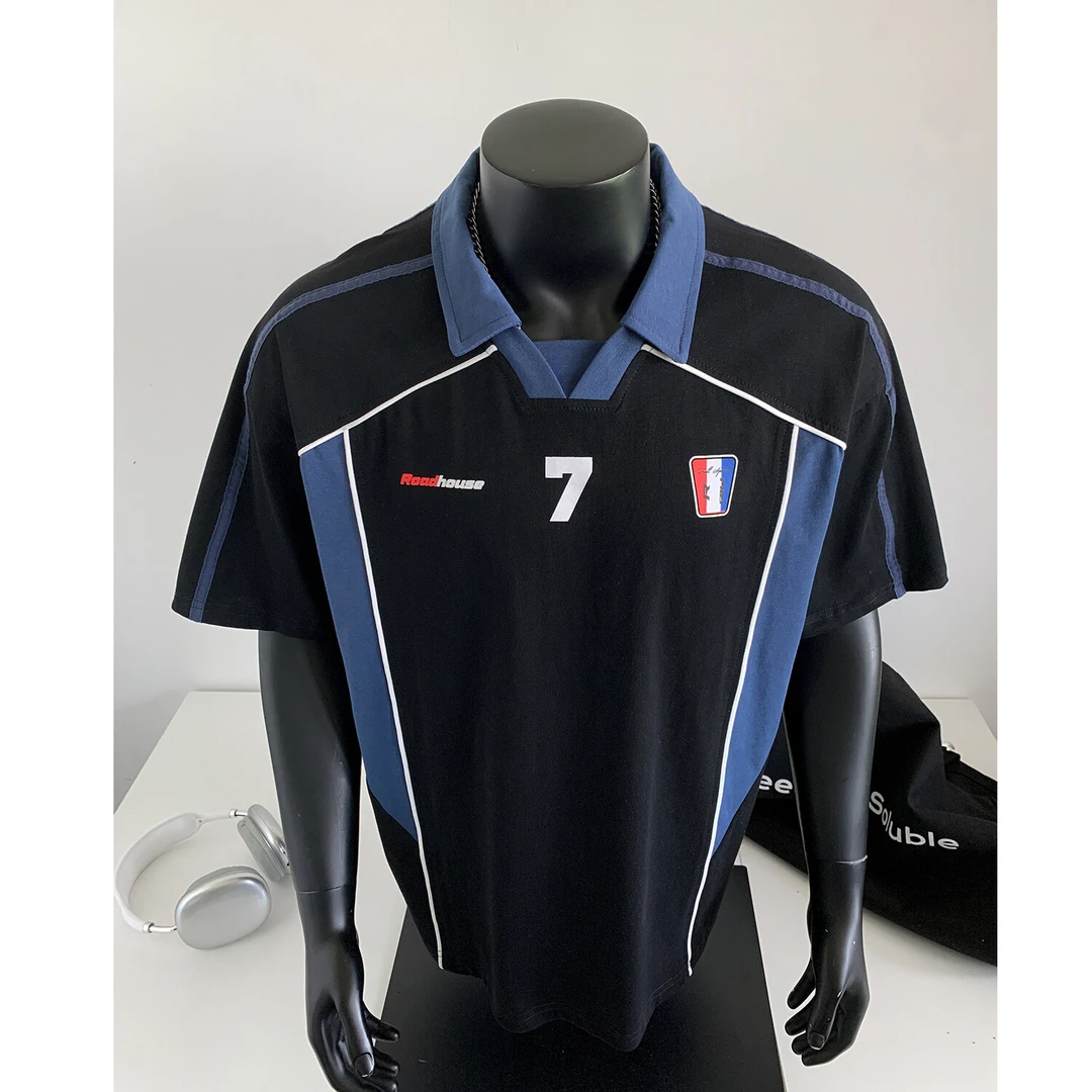 东方骆驼美式设计感运动短袖男款夏季潮流拼接撞色半袖Polo衫T恤