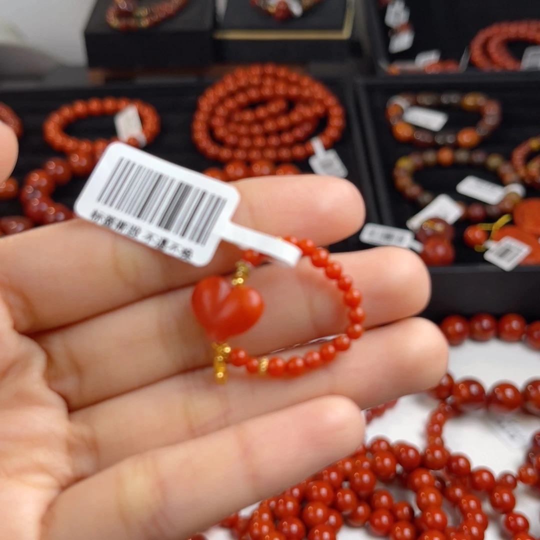 未镶嵌保山爱心戒指3m南红玛瑙