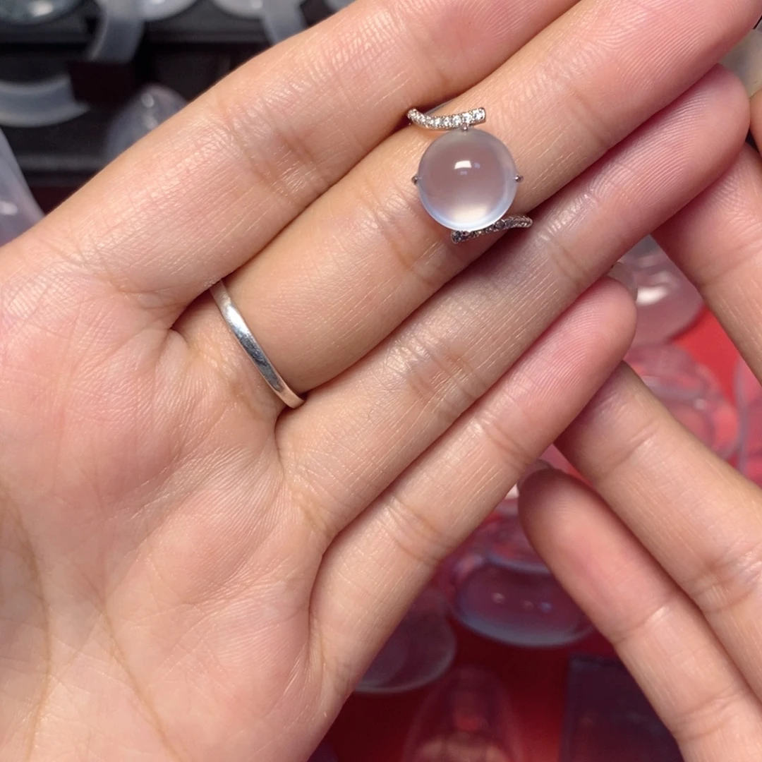 石英质玉银S925镶嵌戒指