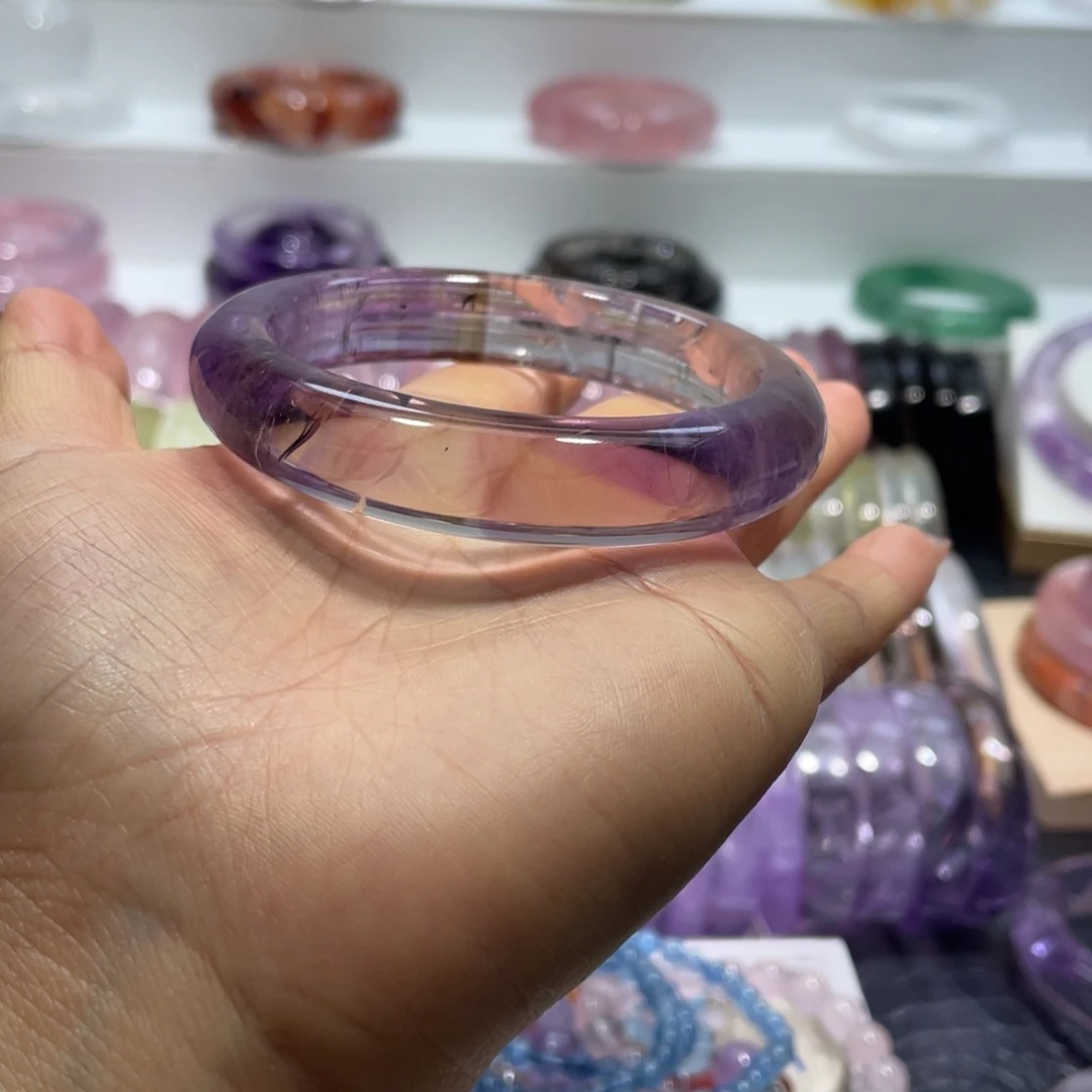 水晶手镯57圈口19号未镶嵌