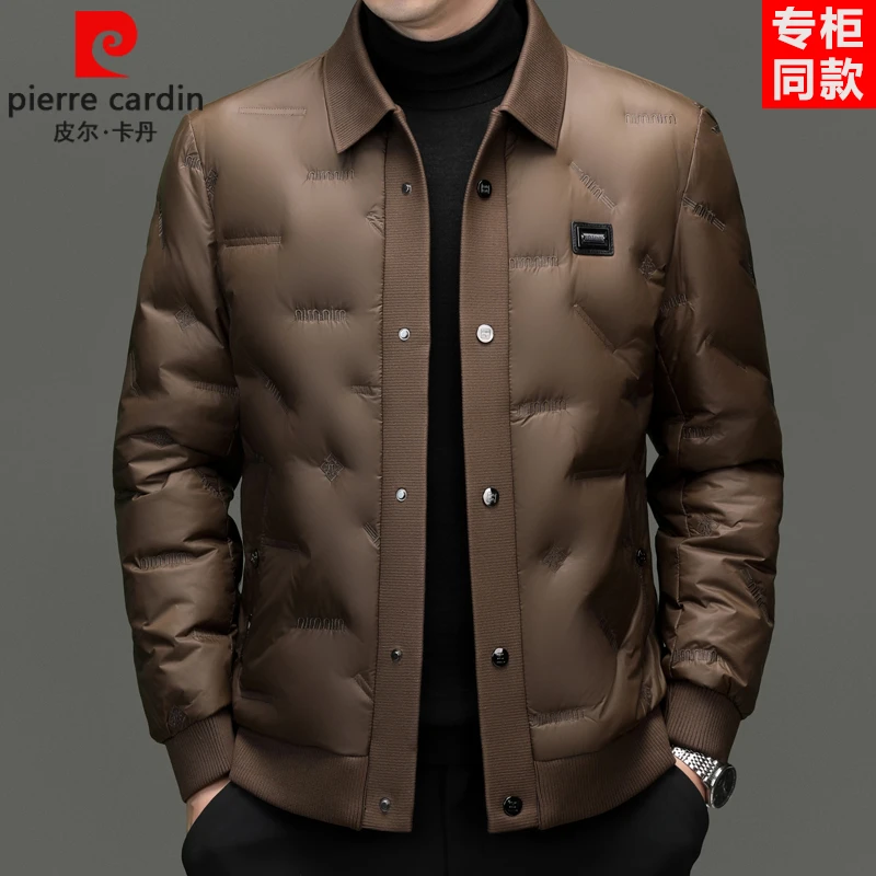 皮尔卡丹【90白鸭绒】高档羽绒服冬季保暖商务休闲翻领时尚休闲外套