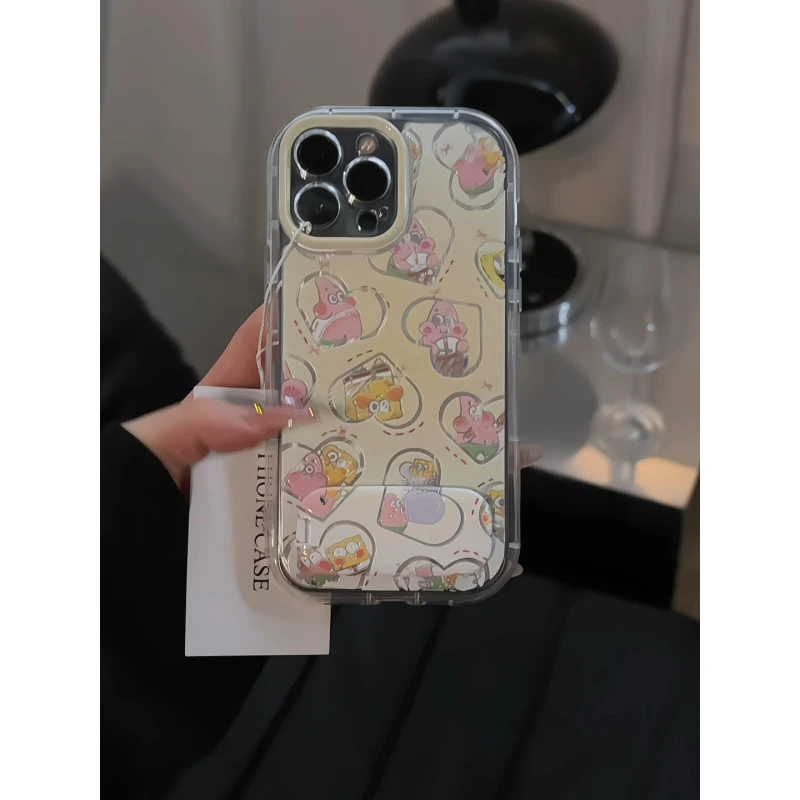 派大星海绵宝宝适用苹果16promax泡芙手机壳iPhone15羽纱华为小米