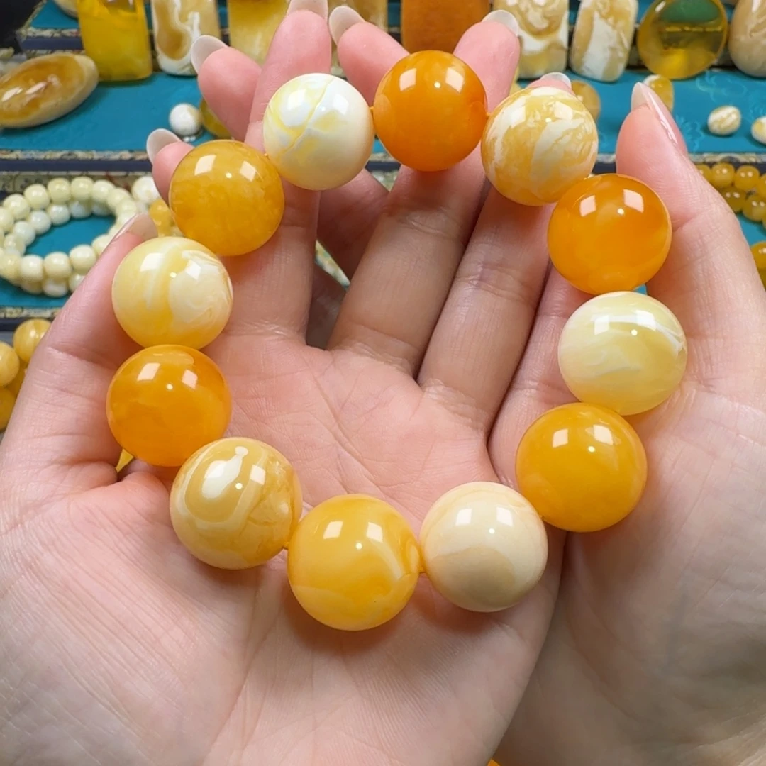 琥珀未镶嵌手链同料