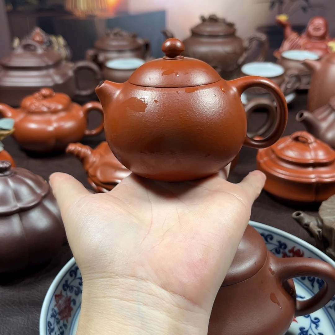 茶壶紫砂原矿朱泥160毫升