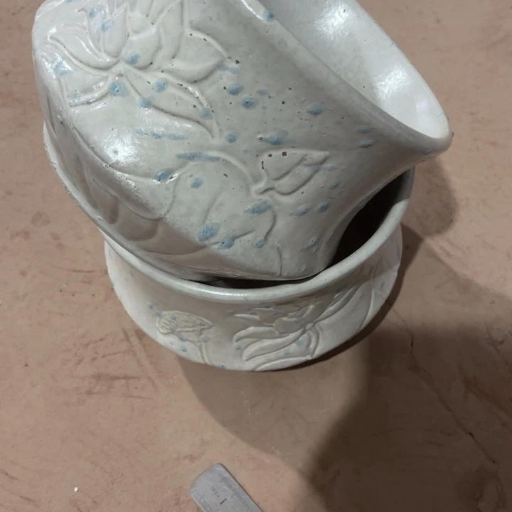 紫砂花盆口径20高度15两只