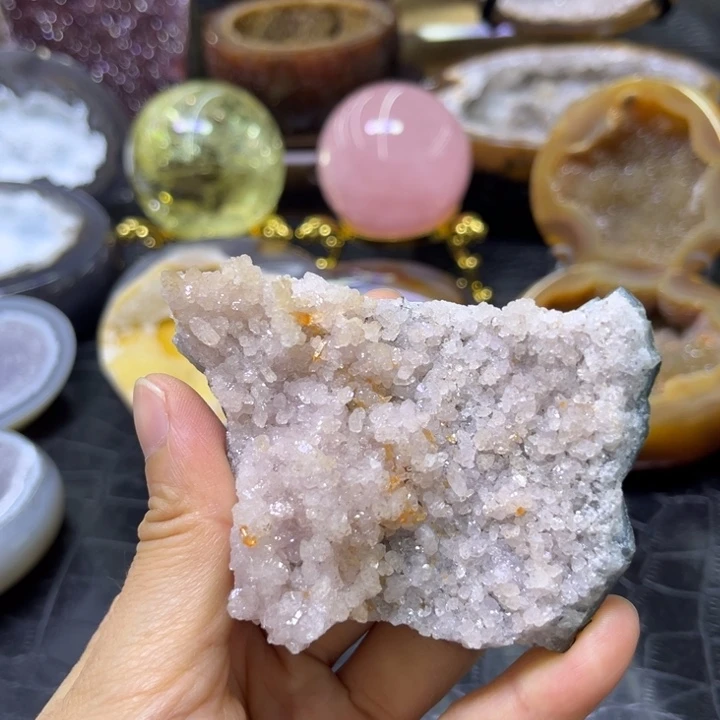 未镶嵌发饰水晶粉晶矿标