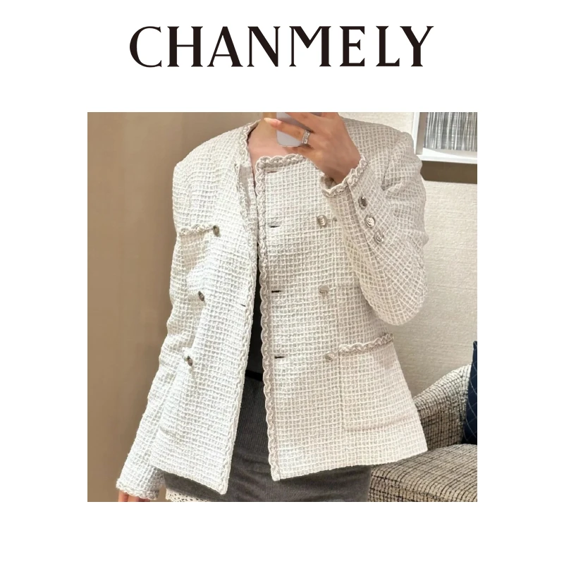 【CHANMITY】25/FW‘’白月光‘’小香风格纹粗花呢气质高级外套025015