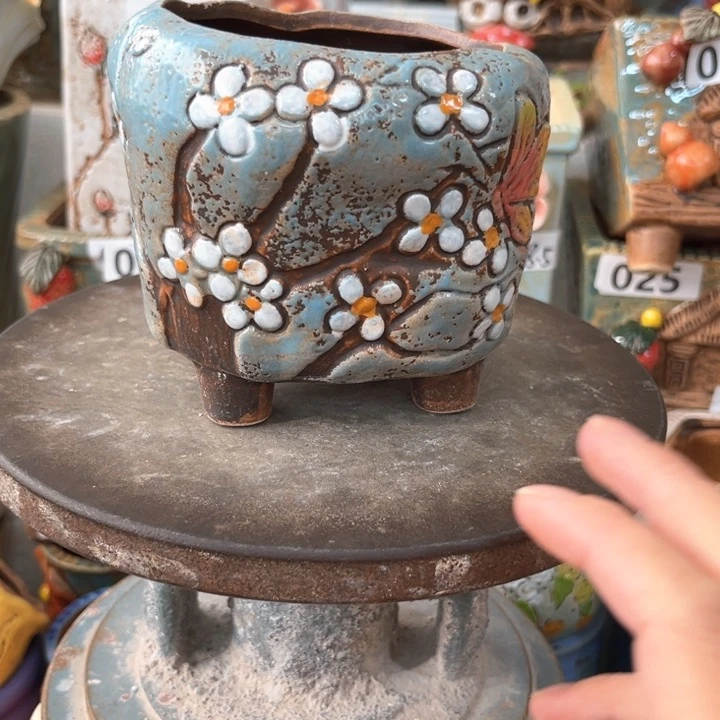 紫砂花盆粗陶材质多肉花盆