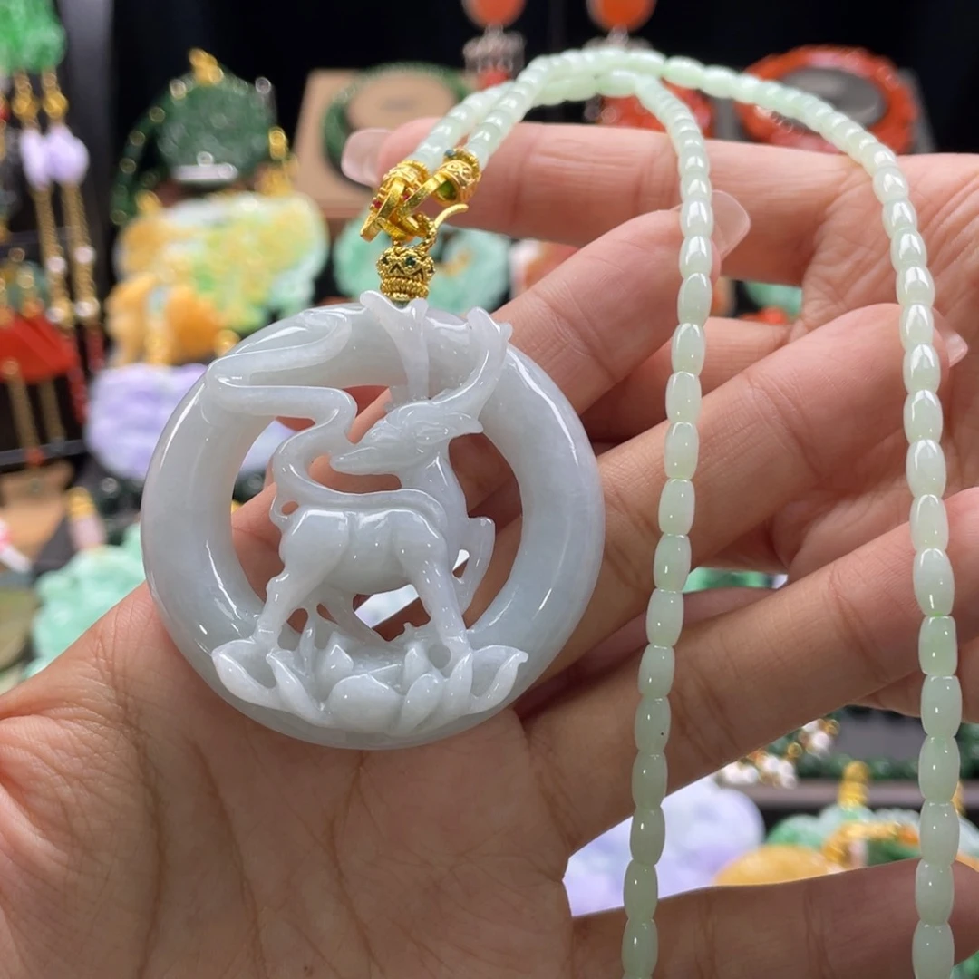 翡翠颈饰未镶嵌代编织