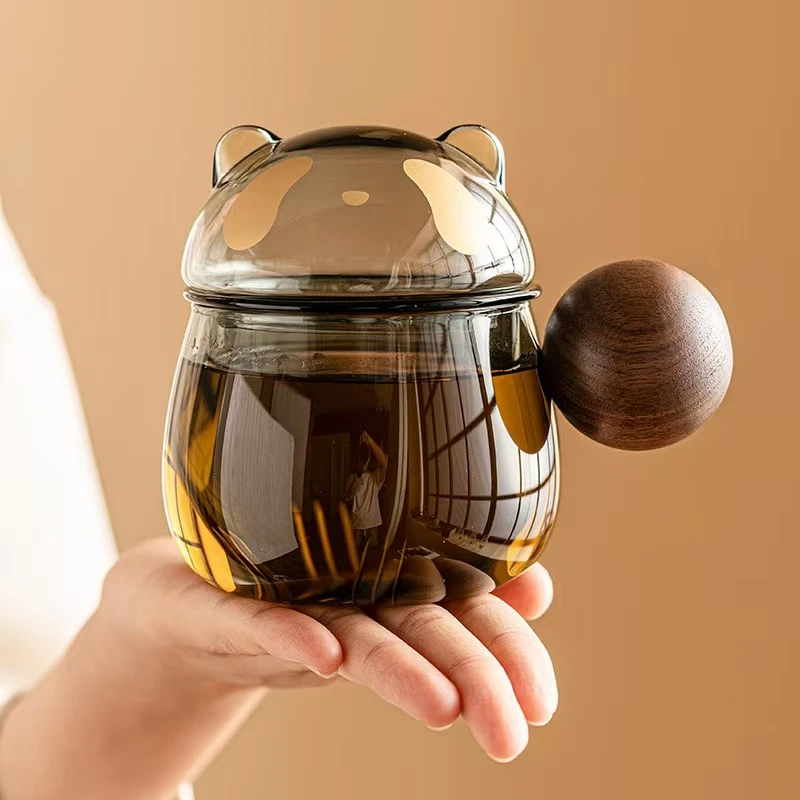 熊猫杯茶杯陶瓷茶水分离杯泡茶杯子带过滤水杯单杯办公马克杯带盖