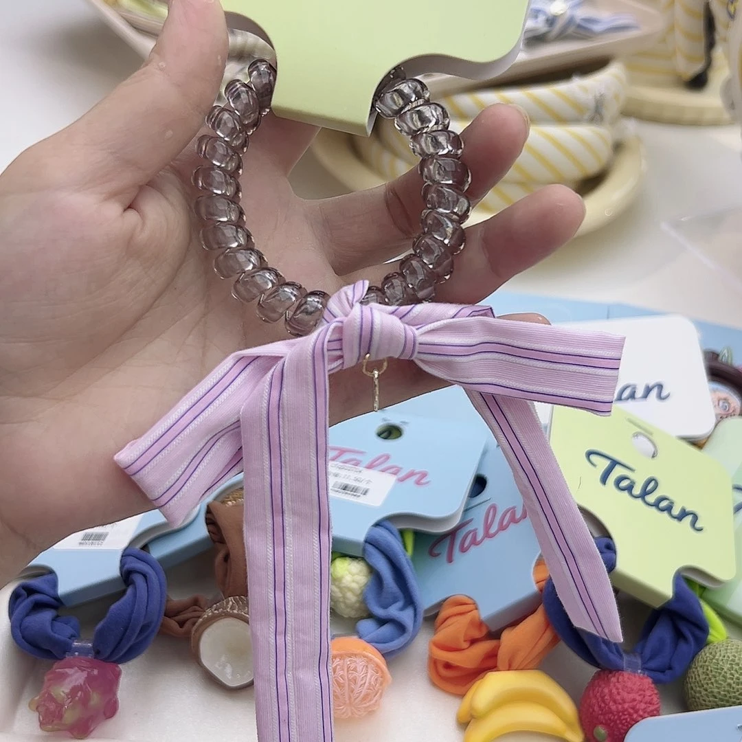 布艺铁合金粉色蝴蝶结电话圈