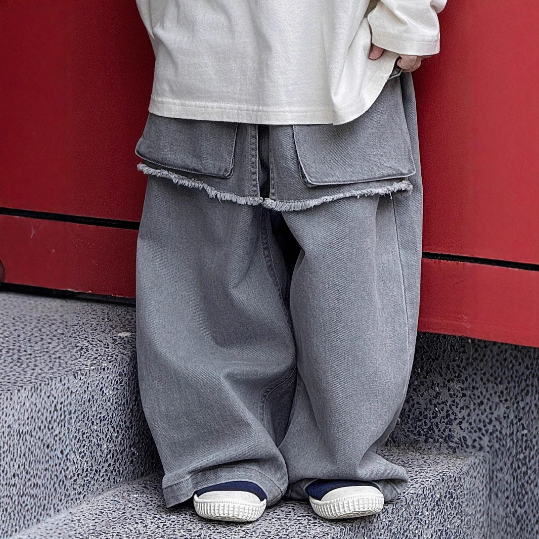 【牛仔裤】男童裤子春秋阔腿长裤2025新款中大儿童美式复古宽松柔软