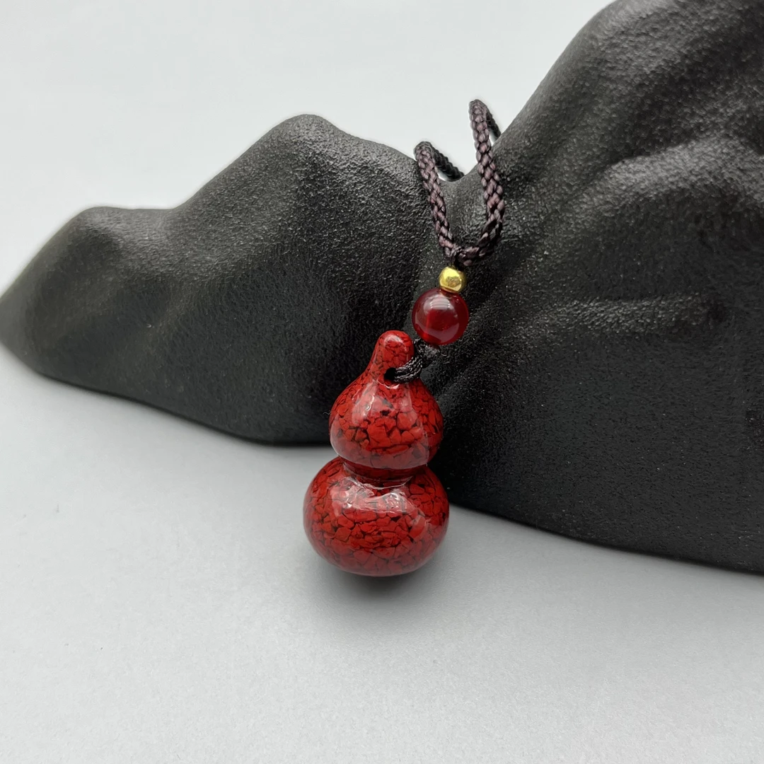 含辰砂工艺品JT125-晶体砂雕刻葫芦吊坠