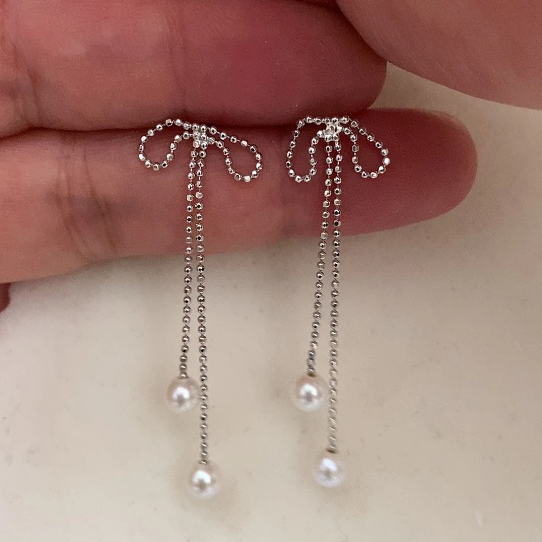 银S925镶嵌耳饰淡水珍珠