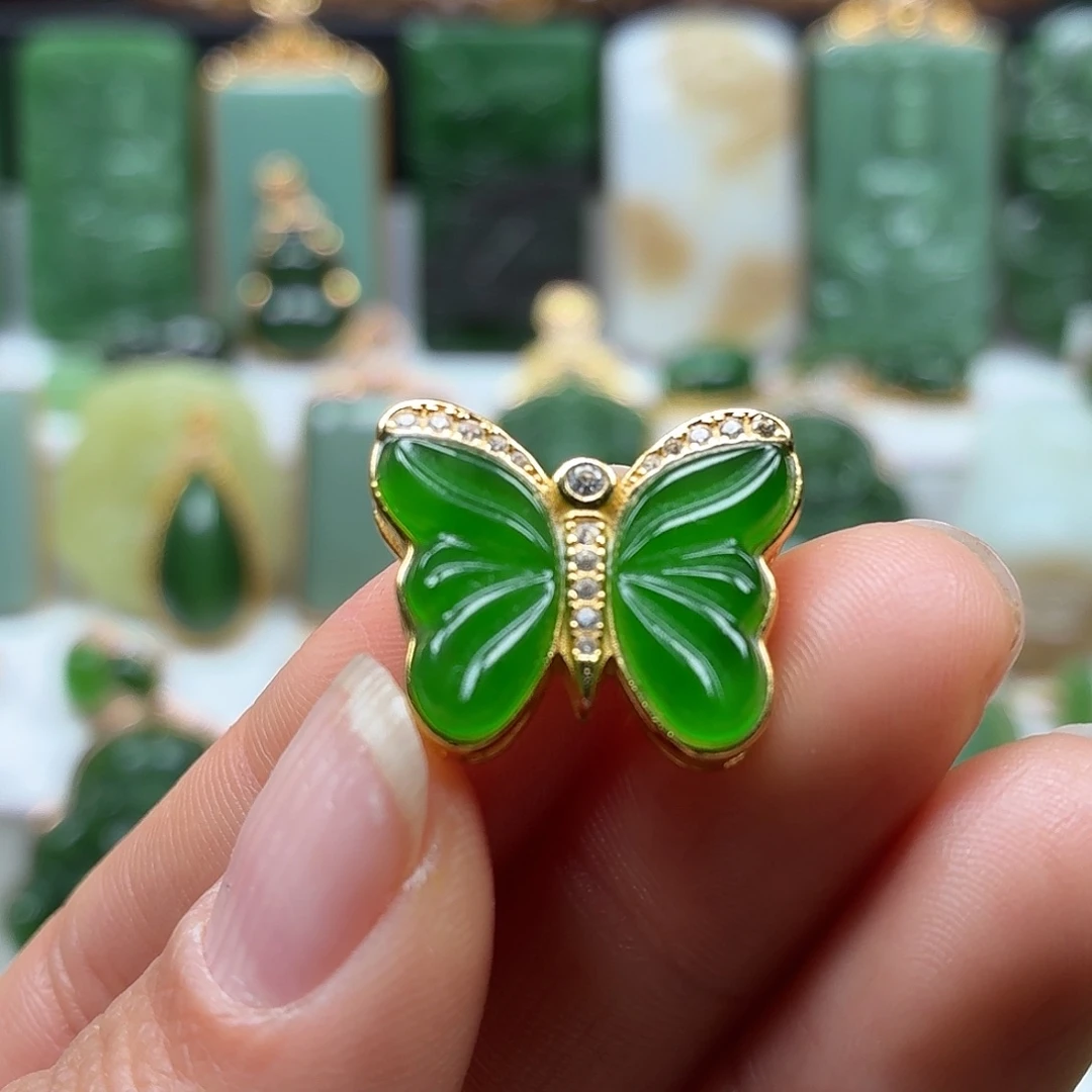 和田玉银S925镶嵌颈饰