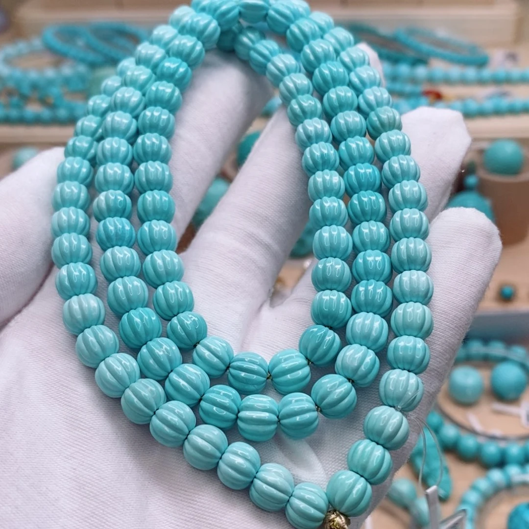 绿松石未镶嵌珠宝奇石7-7.5mm