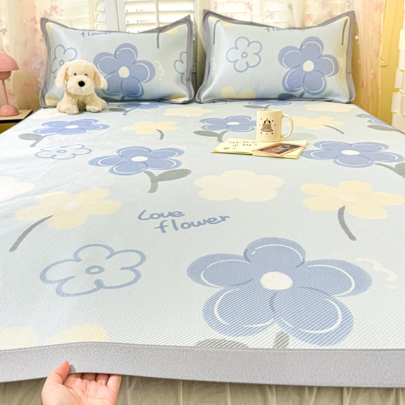 夏季凉感冰藤席2025新款冰丝凉席宿舍亲肤可机洗双人空调软席子