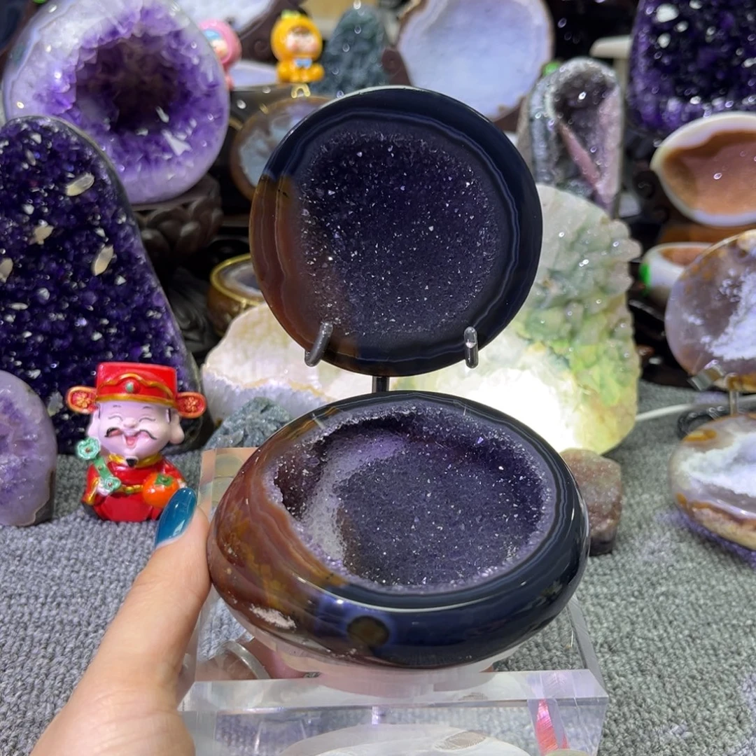 未镶嵌紫晶摆件聚宝盆