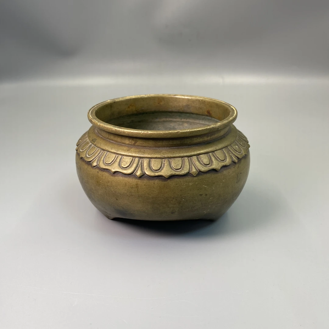 晚清民国大明宣德年制款莲瓣纹香炉益合/2412-022