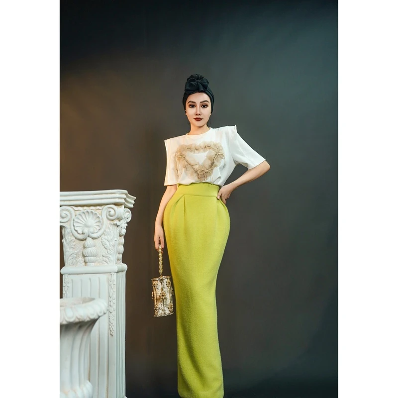 【星姐推荐】星原创高级定制【茉莉清晨】设计师款轻奢名媛气质半身裙