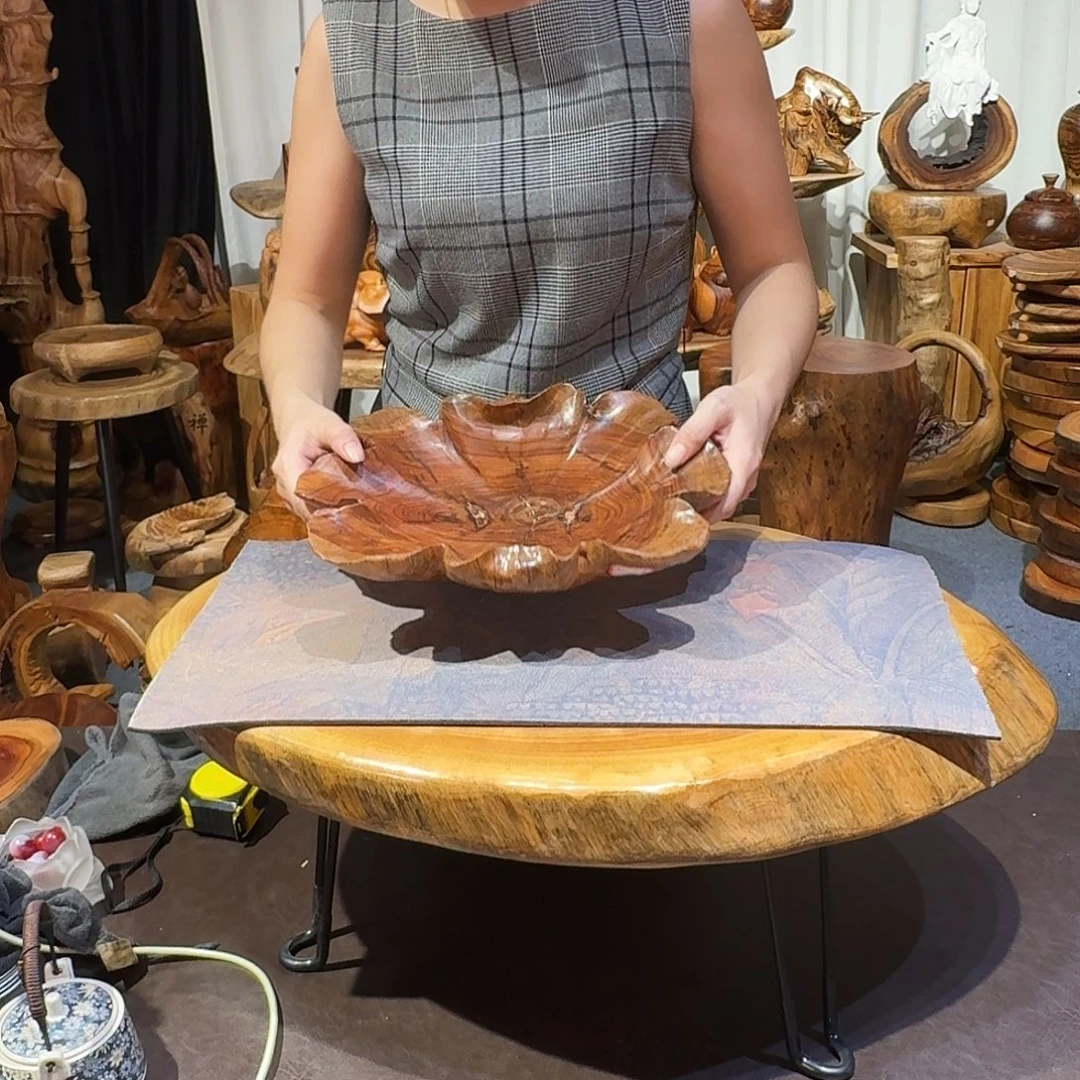 木香樟木精品手作工艺品果盘