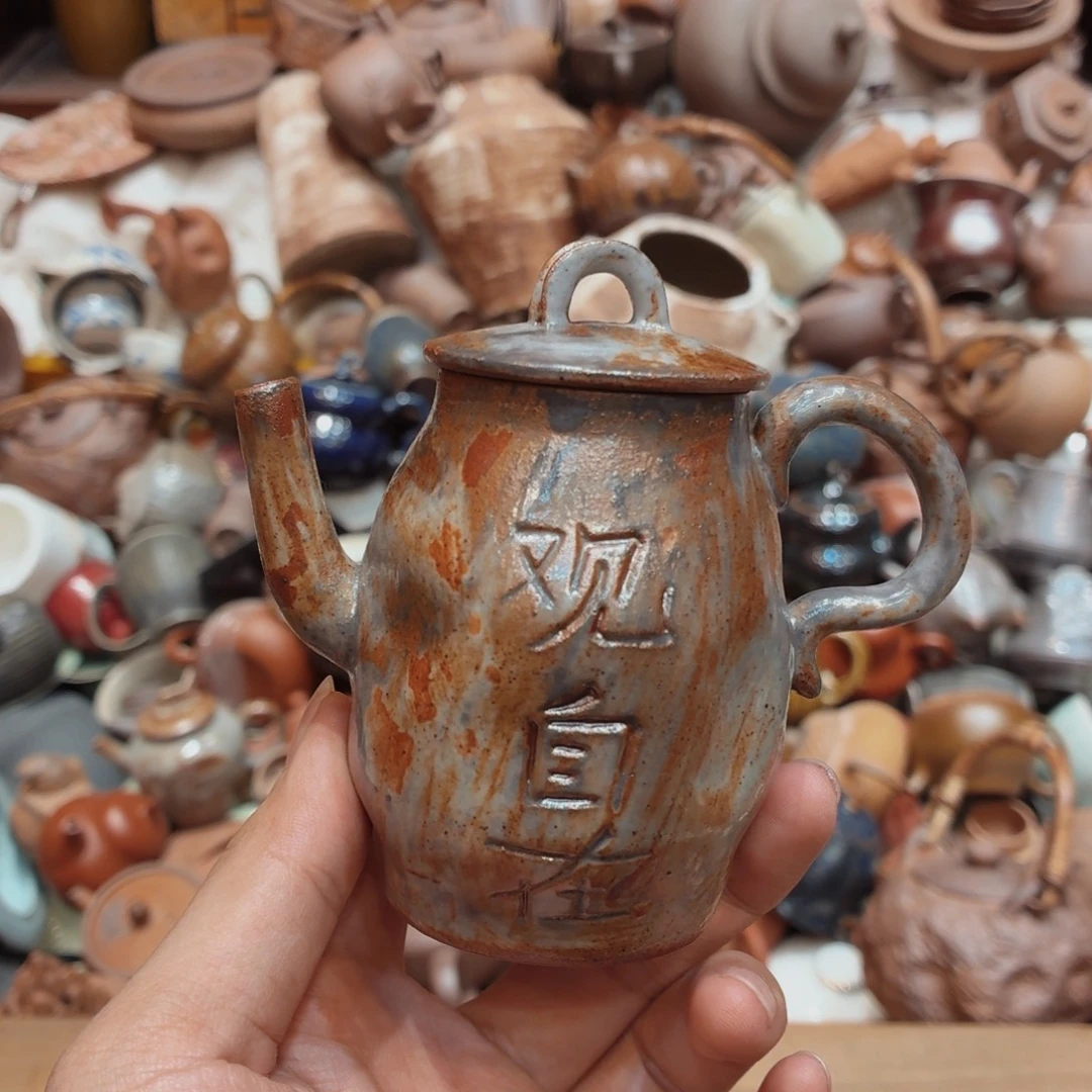 柴烧老岩泥高温茶器皿
